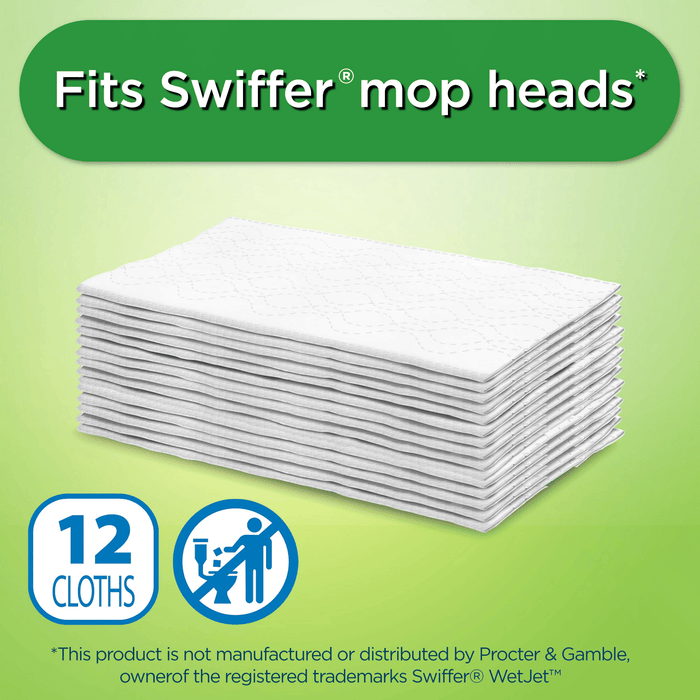 Great Value Low Streaking Wet Mopping Cloths, 12 Count