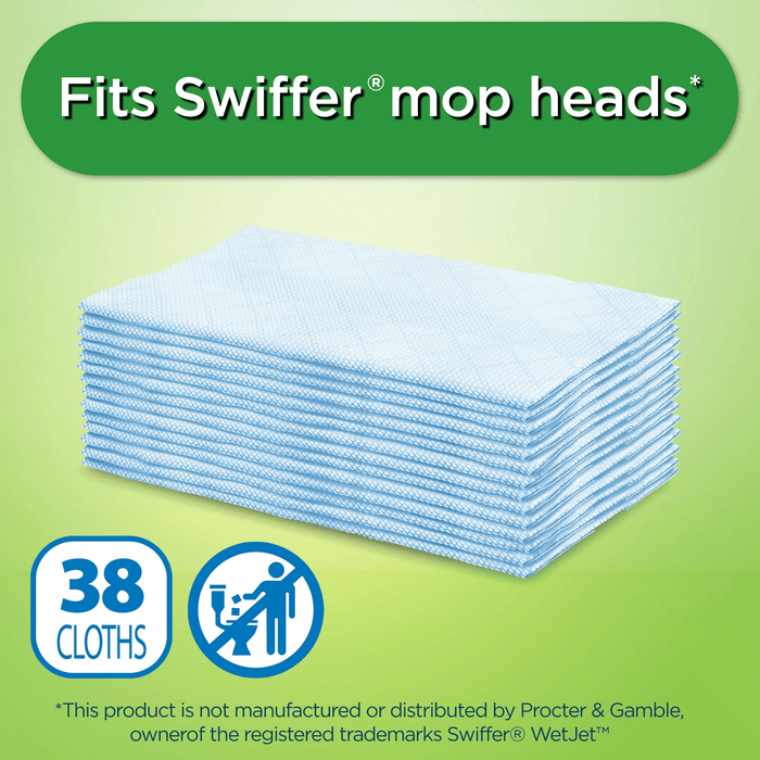 Great Value Wet Mopping Cloth Refills, 38 Count