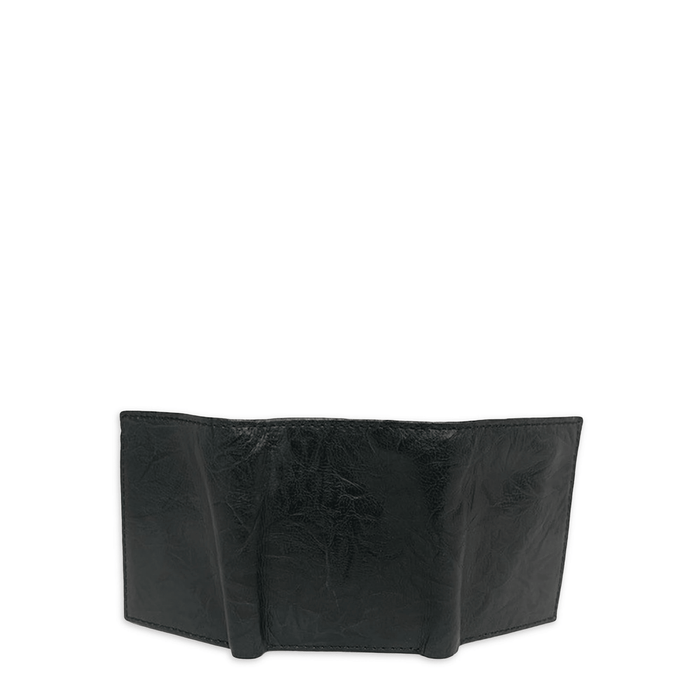 George Men's Adult Antique Crunch Trifold Wallet Black