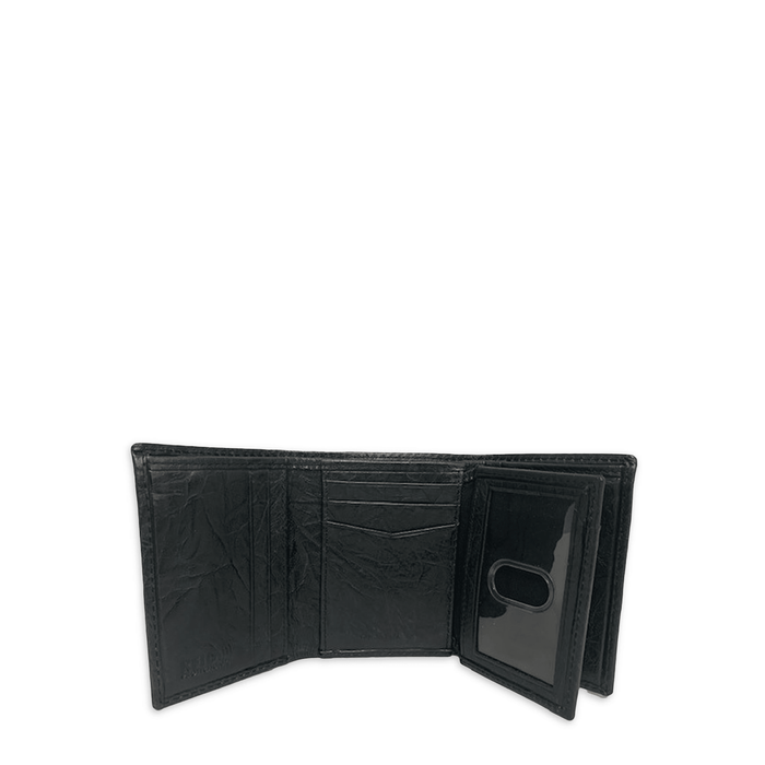 George Men's Adult Antique Crunch Trifold Wallet Black