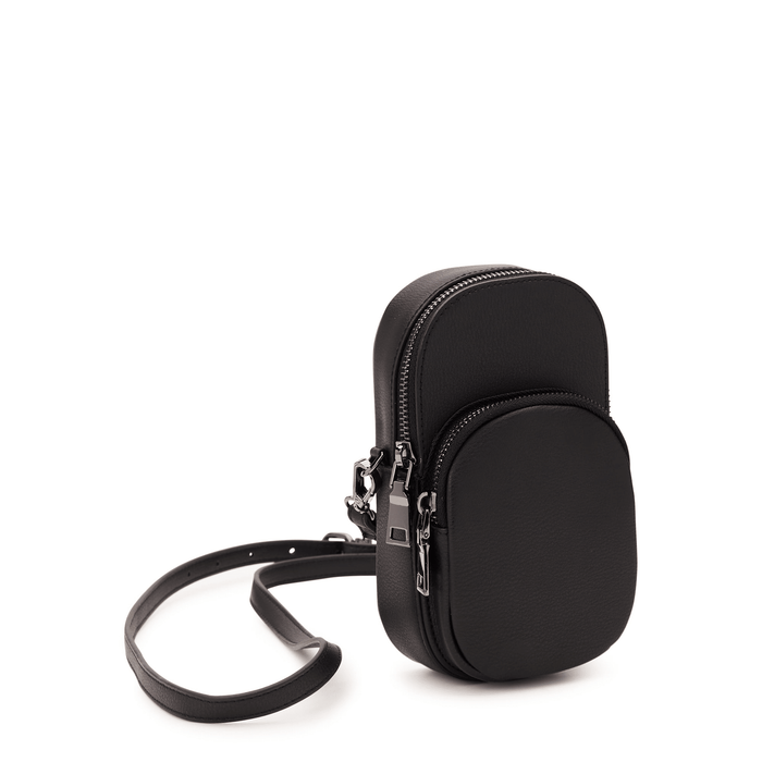 No Boundaries Women's Rounded Phone Crossbody, Black