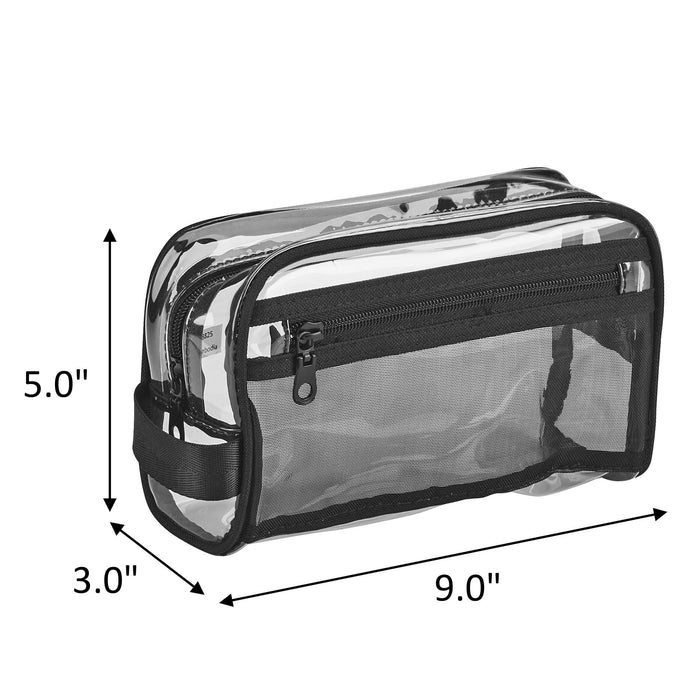 Basics Transparent PVC with Black Webbed Handle & Piping with Easy Access Side Pocket