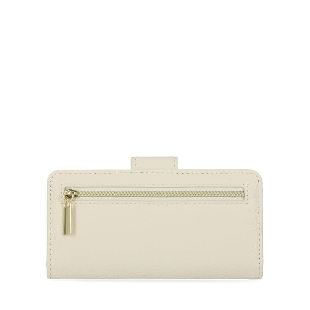 Time and Tru Women's Alexandra Slim Wallet Vinyl Solid Cream