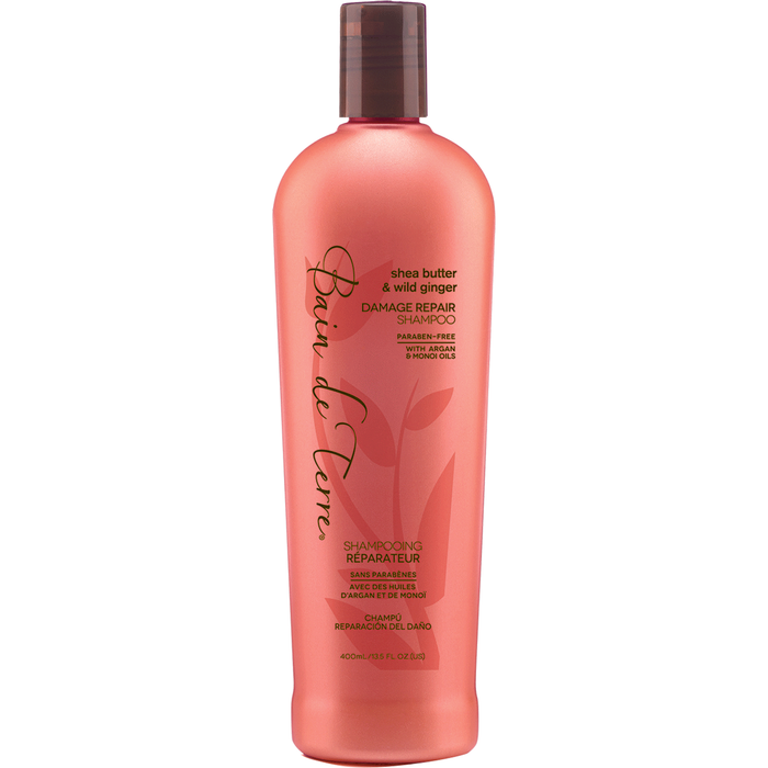 Bain De Terre Shea Butter & Wild Ginger Damage Repair Shampoo  13.5 fl oz