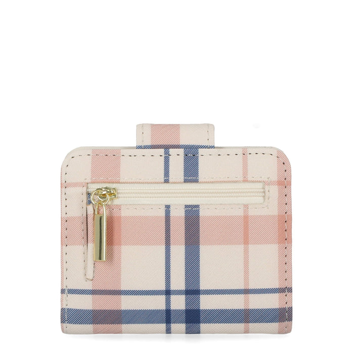 Time and Tru Women's Sharon Two fold Wallet Vinyl Plaid Print