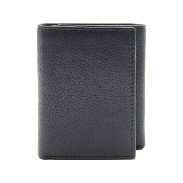 George Men's Trifold Flip Milled Wallet - Black