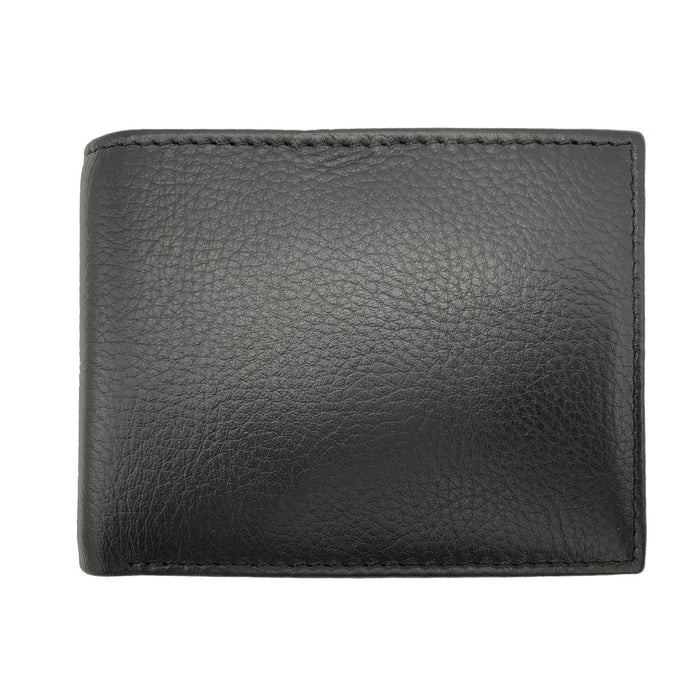 George Men's Genuine Milled Leather Bifold Wallet with Wing Black, RFID Protected, Men Ages 16 to 99