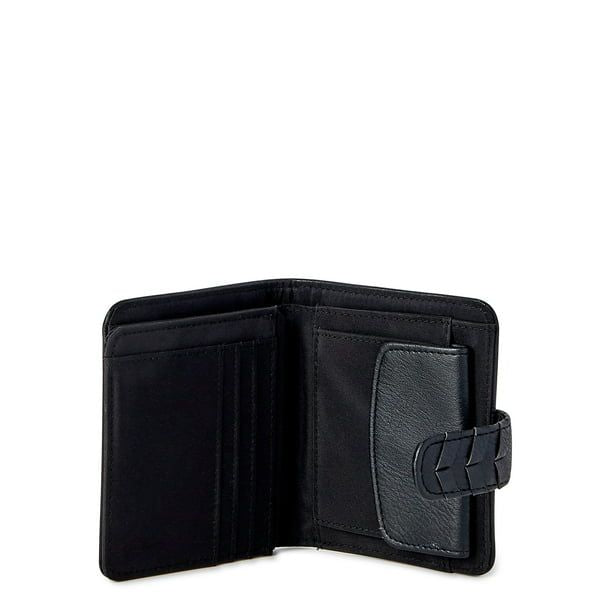 Time and Tru Women's Amelia Bi Fold Wallet Black