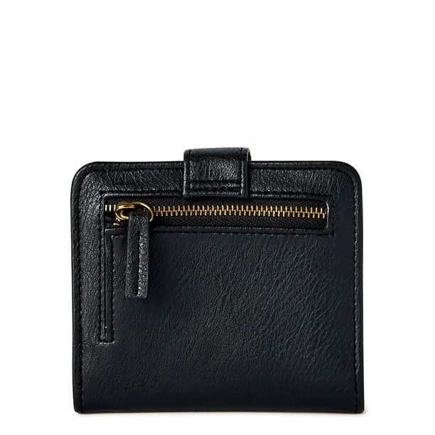 Time and Tru Women's Amelia Bi Fold Wallet Black