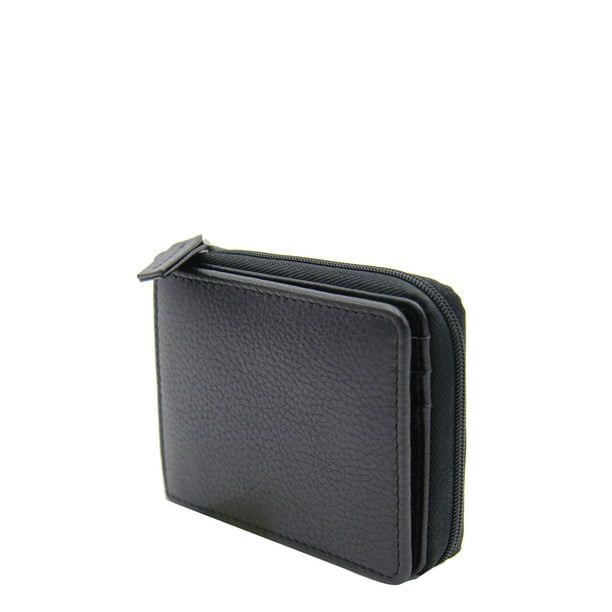 George Men's Milled Zip Around Wallet With Extra Pocket