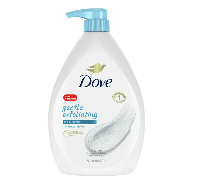 Dove Gentle Exfoliating Sea Minerals Liquid Body Wash; 34 oz