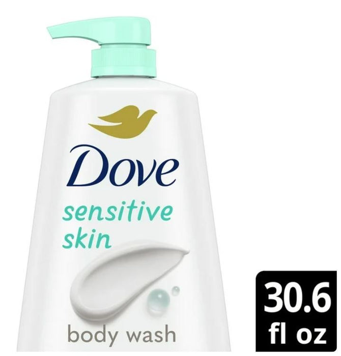 Dove Sensitive Skin Long Lasting Gentle Hypoallergenic Body Wash, 30.6 fl oz