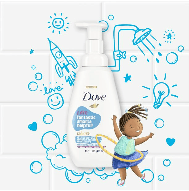 Dove Kids Care Foaming Body Wash Cotton Candy Hypoallergenic Skin Care For Kids 13.5 oz