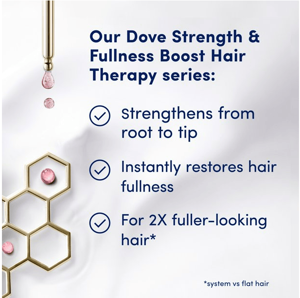 Dove Thickening Shampoo; Strength & Fullness Boost Sulfate-Free for Thin; Fine Hair; 13.5 oz