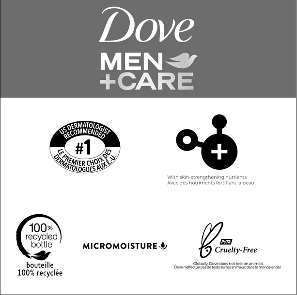 Dove Men+Care Body Wash and Face Wash Extra Fresh Cleanser 18 oz