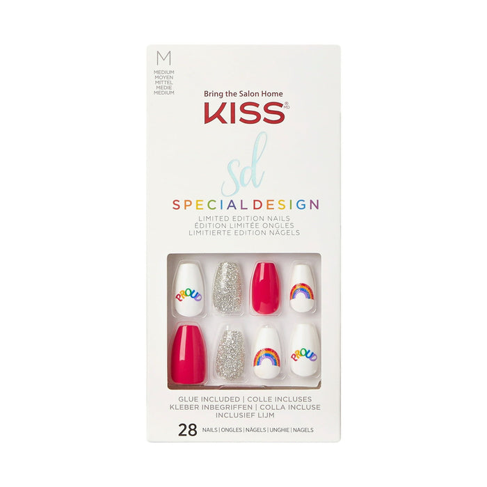 KISS Special Design Limited Edition Pride Nails, 'On My Way', 28 Count