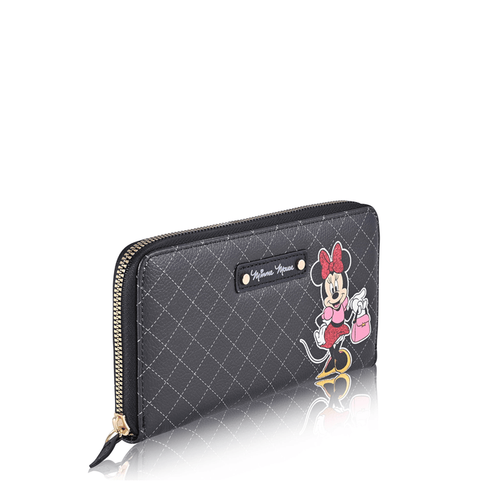 Disney Women's Minnie Mouse Zip Around Wallet, Black