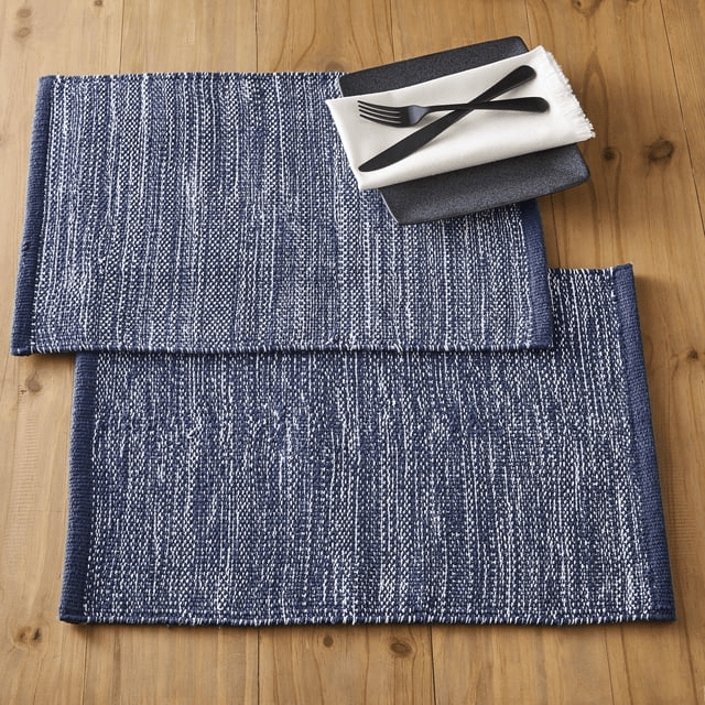 Better Homes and Gardens Woven Space Dye Placemat - Navy - 14" x 20"