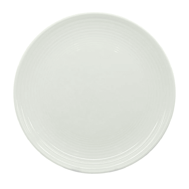 Better Homes & Gardens Porcelain Round Ribbed Salad Plates, White, Set of 12