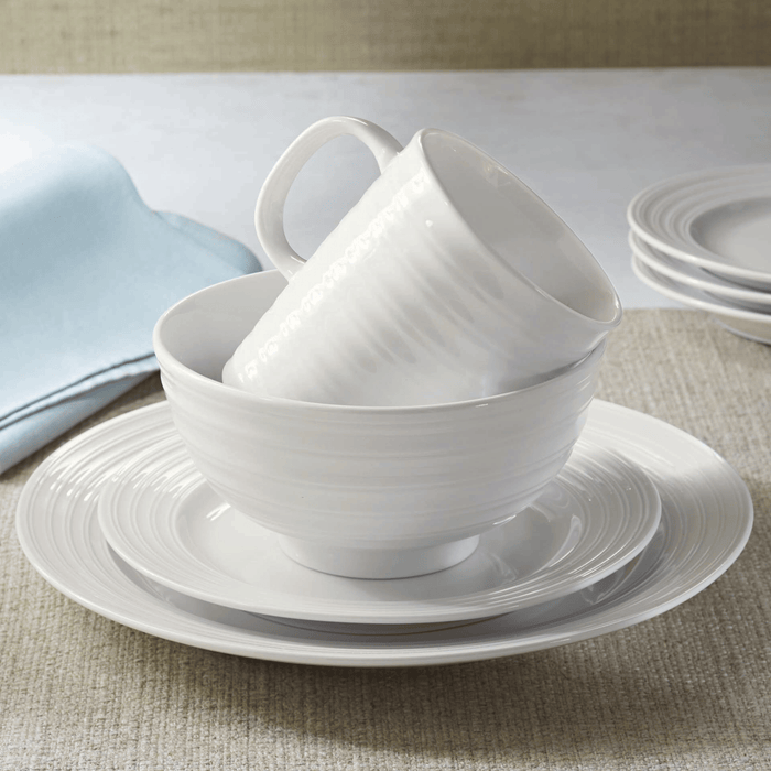 Better Homes & Gardens Textured Edge Salad Plates, White, Set of 4