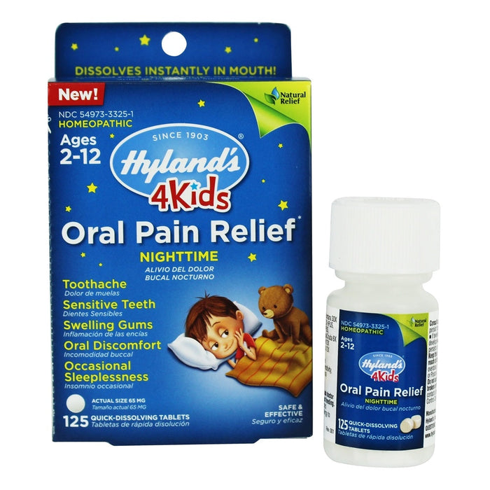 Hyland's 4 Kids Nighttime Oral Pain Relief Tablets, 125 Tablets
