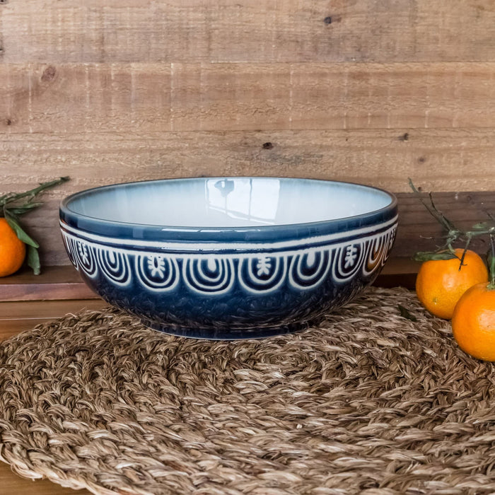 Better Homes & Gardens Teal Medallion Serve Bowl