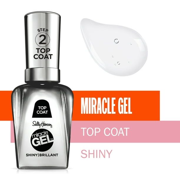 Sally Hansen Miracle Gel Nail Polish Lacquer, Shiny Top Coat, 0.5 fl oz, 1 Pack