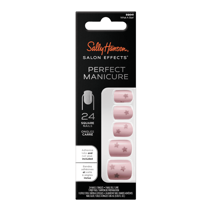 Sally Hansen Perfect Manicure Press-On Nail Kit Square - What a Star 24pcs