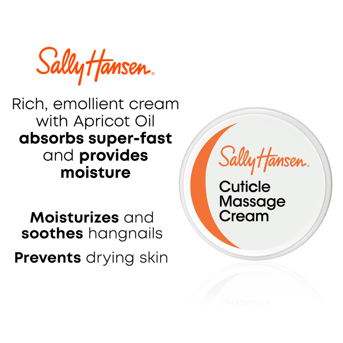 Sally Hansen Cuticle Massage Cream, with Apricot Oil, 0.4 fl oz, Softens, Moisturizes and Conditions