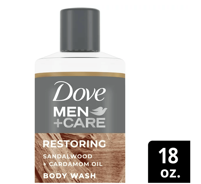 Dove Men+Care Restoring Sandalwood + Cardamom Oil Liquid Body Wash; 18 oz