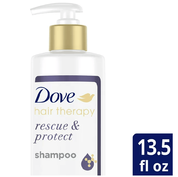 Dove Nourishing Shampoo; Rescue & Protect Sulfate-Free for Split Ends and Damaged Hair; 13.5 oz