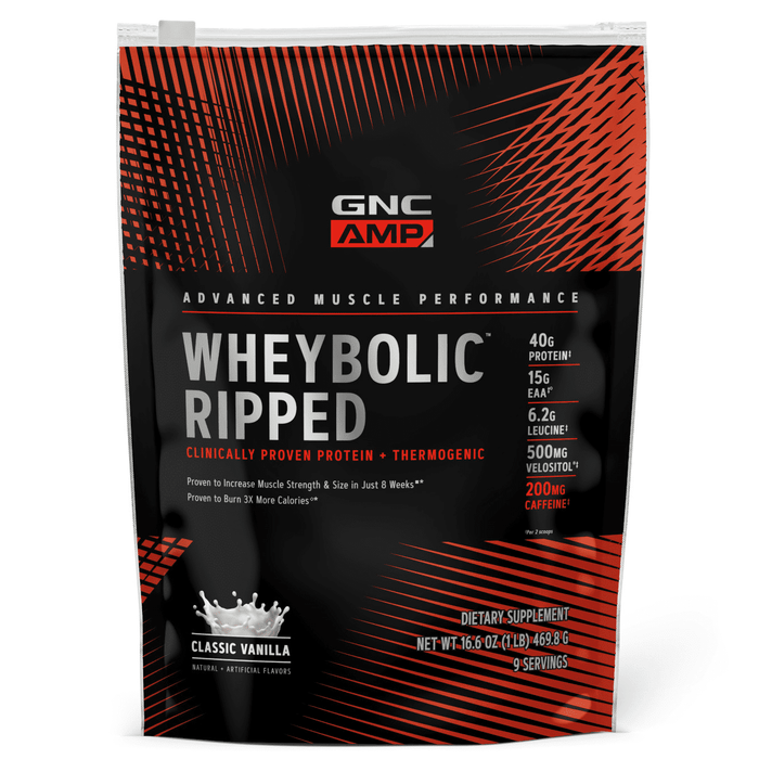 GNC AMP Wheybolic? Ripped Protein Powder + Thermogenic, Classic Vanilla, 1.0 LB, 40g Whey Protein