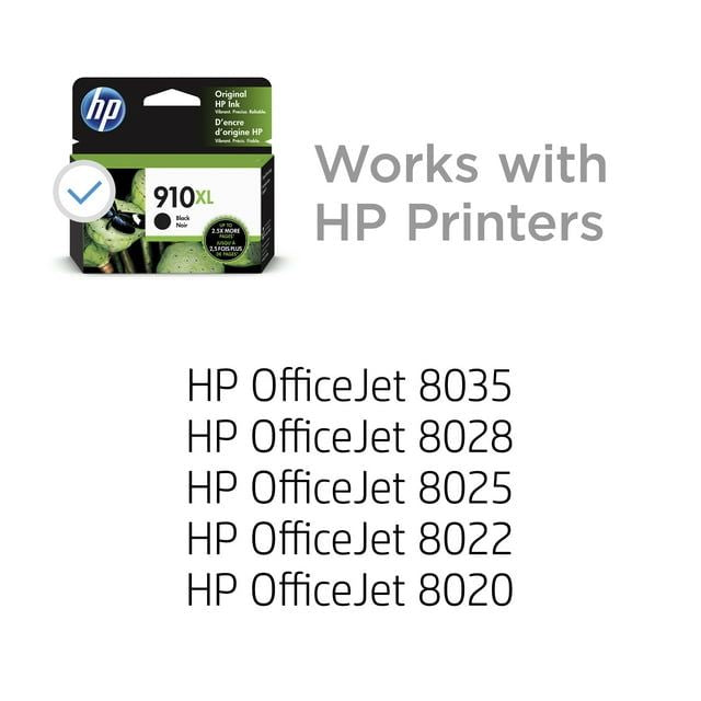 HP 910XL Ink Cartridge, Black (3YL65AN)