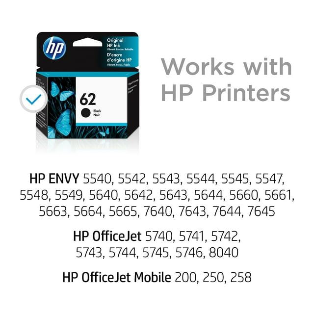 HP 62 Black Original Ink Cartridge (C2P04AN)