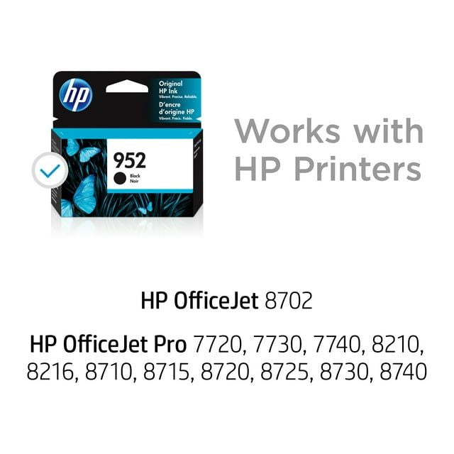 HP 952 Ink Cartridge, Black (F6U15AN)