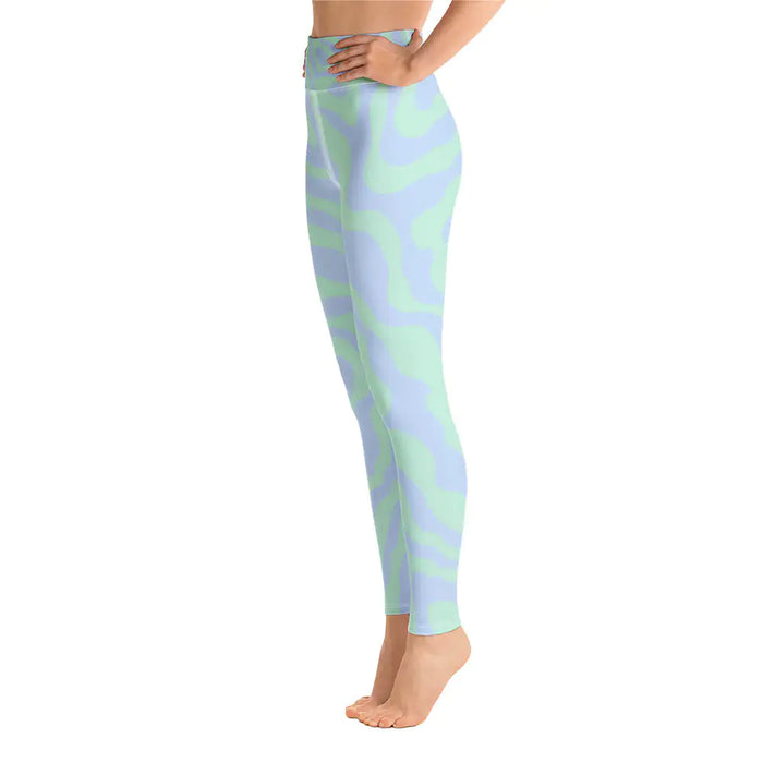 Women's Tropical Print Retro Kelp Yoga Leggings