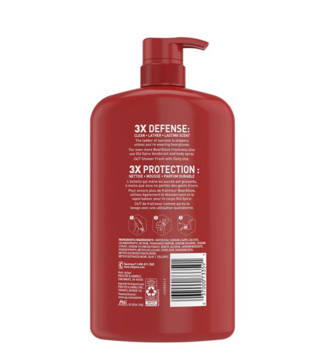 Old Spice Men's Body Wash, Bearglove, Long Lasting Lather, 33.4 fl oz