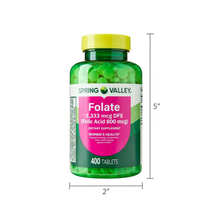 Spring Valley Folate Dietary Supplement, 1,333 mcg DFE, 400 Count