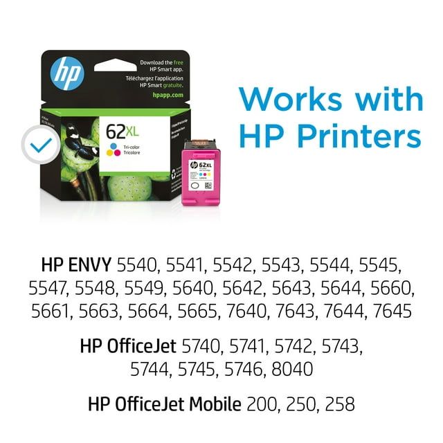 HP 62XL Ink Cartridge, Tri-color (C2P07AN)