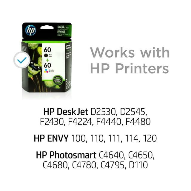 HP 60/901 Ink Cartridges - Black, Tri-color, 2 Cartridges (N9H63FN)