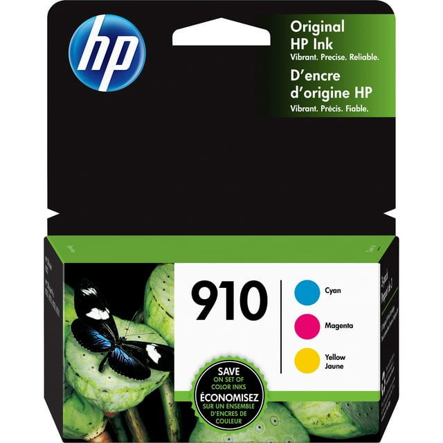 HP 910 Ink Cartridges - Cyan, Magenta, Yellow, 3 Cartridges (3YN97AN)