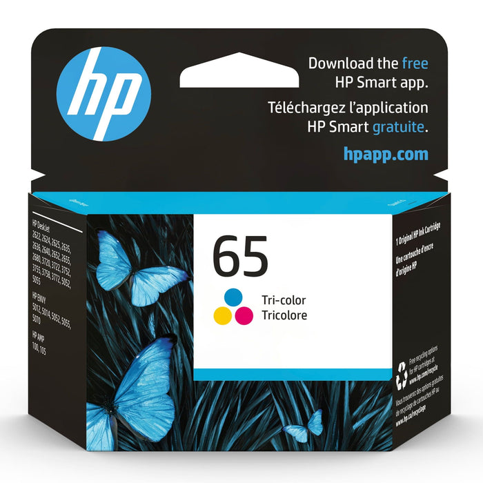 HP 65 Tri-color Original Ink Cartridge (N9K01AN)