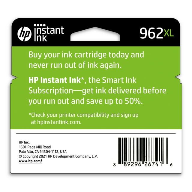 HP 962XL Ink Cartridge, Yellow (3JA02AN)