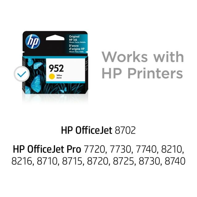 HP 952XL Ink Cartridge, Yellow (L0S67AN)