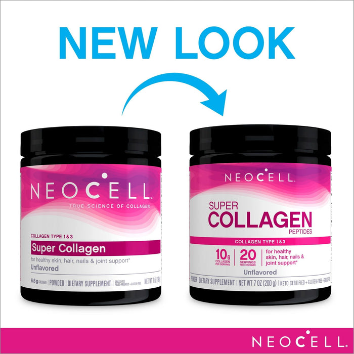 NeoCell Super Collagen Powder, Unflavored, for Healthy Hair, Skin, and Nails, 7 oz