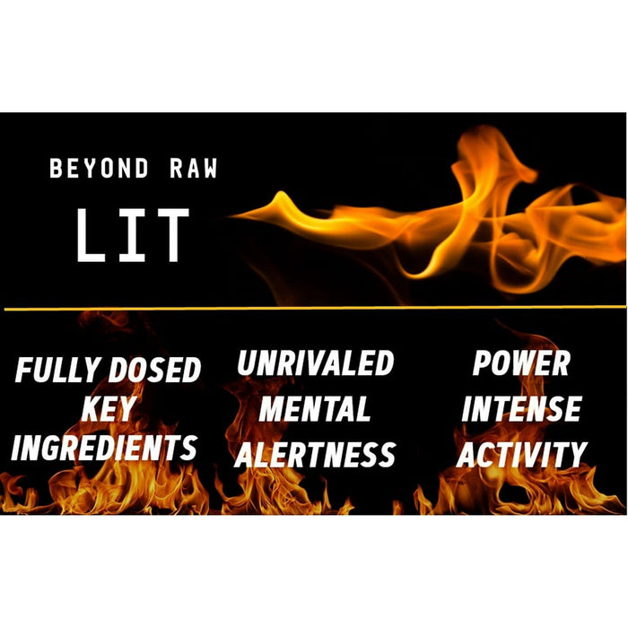 Beyond Raw? LIT? Pre-Workout Powder, Gummy Worm, 250mg Caffeine, 7.44 oz