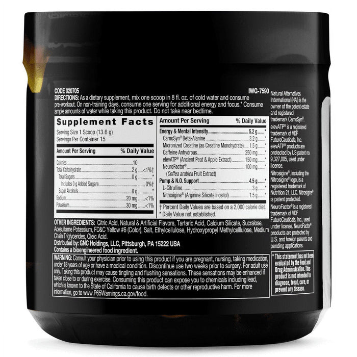 Beyond Raw? LIT? Pre-Workout Powder, Orange Mango, 250mg Caffeine, 7.20 oz, 15 Servings