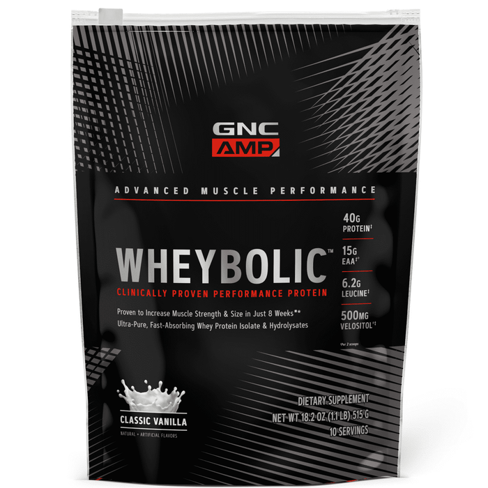 GNC AMP Wheybolic? Protein Powder, Classic Vanilla, 1.1 lbs, 40g Whey Protein