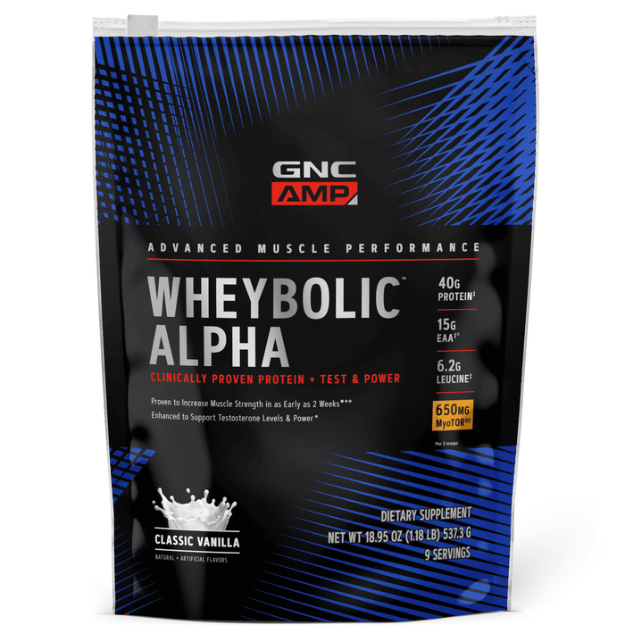 GNC AMP? Wheybolic? Alpha Protein Powder, Classic Vanilla, 1.18 lb, 40g Whey Protein