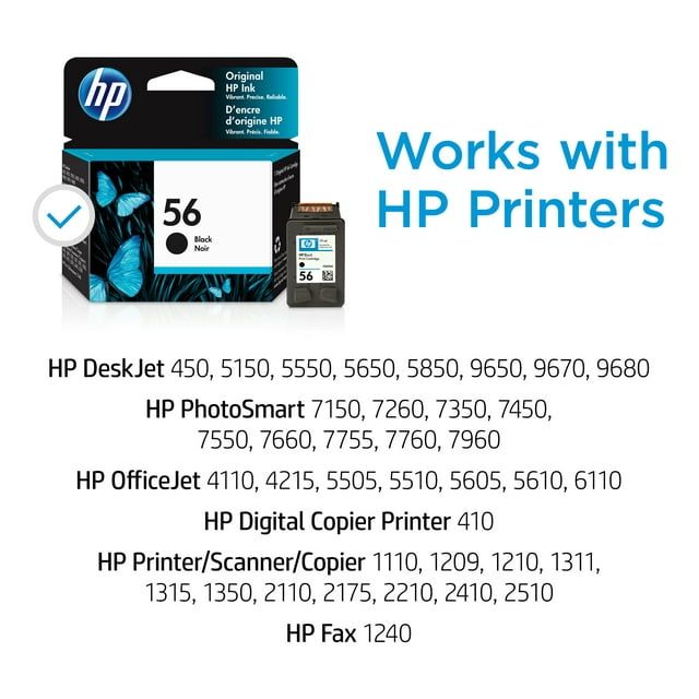 HP 56 Black Original Ink Cartridge (C6656AN)